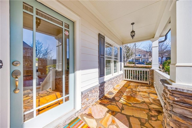 exterior space with covered porch