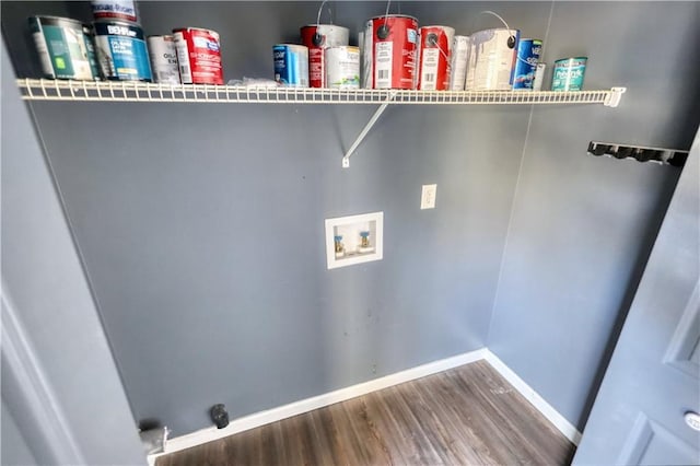 laundry area with washer hookup and wood-type flooring