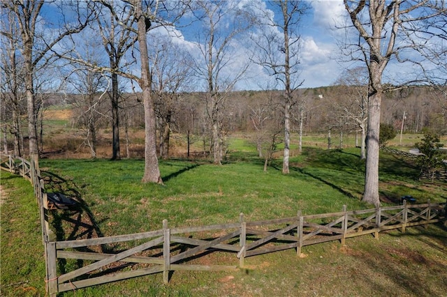 view of yard with fence