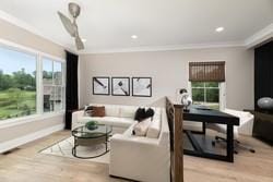 view of patio / terrace with exterior kitchen, a water view, a grill, and ceiling fan