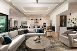bedroom featuring high vaulted ceiling, access to outside, and light hardwood / wood-style floors