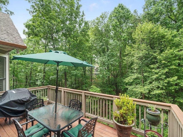 46 Bee Balm Way, Big Canoe, GA 30143 - wooden terrace featuring outdoor dining area and area for grilling