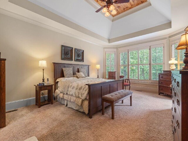 46 Bee Balm Way, Big Canoe, GA 30143 - bedroom featuring carpet floors, a raised ceiling, and a ceiling fan