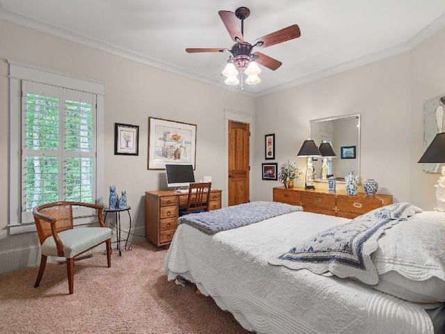 46 Bee Balm Way, Big Canoe, GA 30143 - bedroom featuring light carpet, crown molding, and ceiling fan
