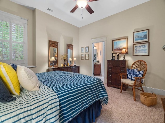 46 Bee Balm Way, Big Canoe, GA 30143 - bedroom with carpet flooring, ensuite bath, and a ceiling fan