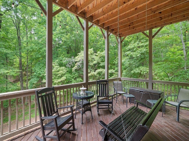 46 Bee Balm Way, Big Canoe, GA 30143 - deck featuring a view of trees and outdoor lounge area
