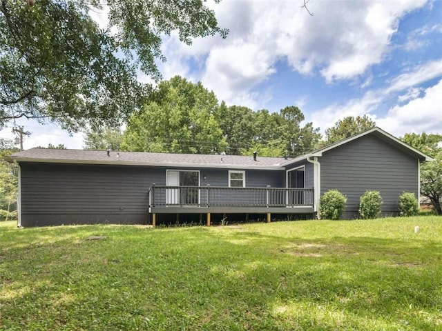 4720 Hull Rd, Conyers, GA 30094 - rear view of property with a deck and a yard