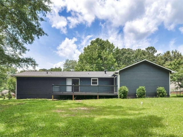 4720 Hull Rd, Conyers, GA 30094 - back of house with a deck and a yard