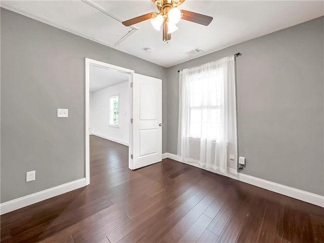 644 Albert St NW, Atlanta, GA 30318 - spare room with ceiling fan, attic access, and wood finished floors