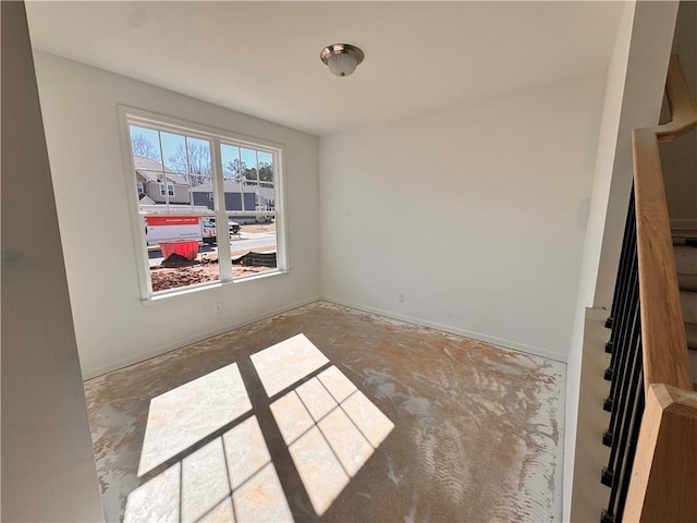 empty room featuring stairway