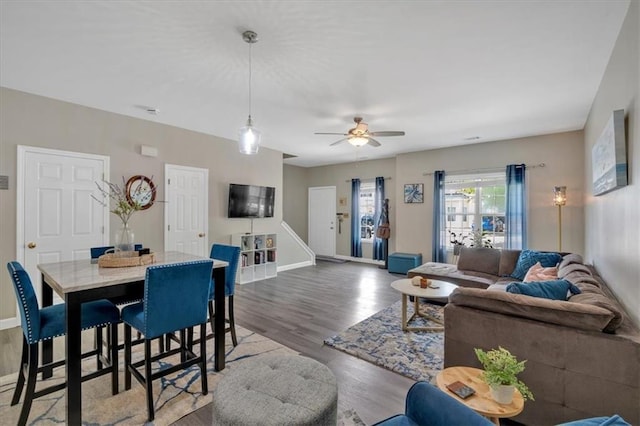261 Venture Path, Hiram, GA 30141 - living room with a ceiling fan and wood finished floors