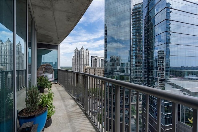 balcony with a view of city