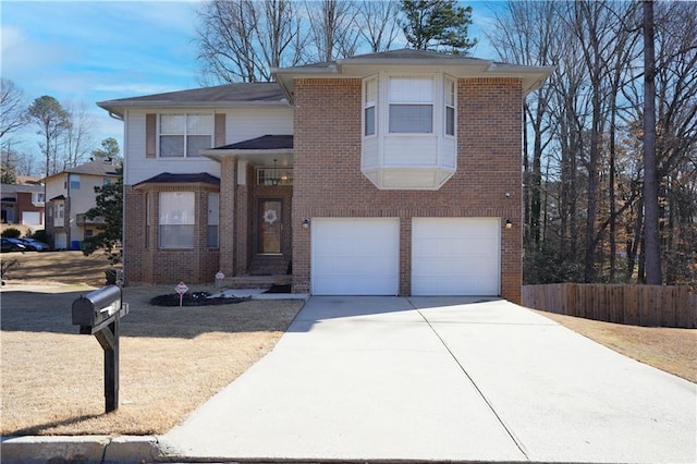 view of front facade with a garage