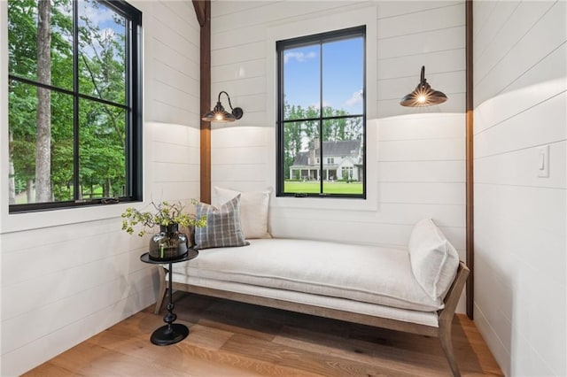 150 Trinity Farm Dr, Canton, GA 30115 - living area featuring wood finished floors, plenty of natural light, and wood walls