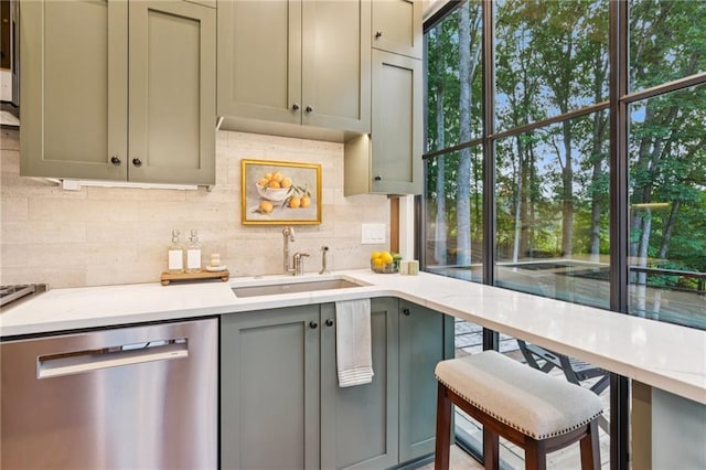 150 Trinity Farm Dr, Canton, GA 30115 - kitchen with dishwasher, decorative backsplash, and healthy amount of natural light