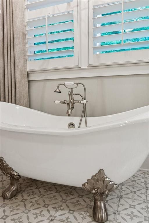 150 Trinity Farm Dr, Canton, GA 30115 - full bath with a freestanding bath and tile patterned floors
