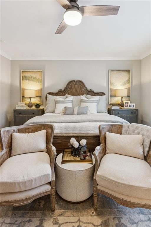 150 Trinity Farm Dr, Canton, GA 30115 - bedroom featuring crown molding and ceiling fan