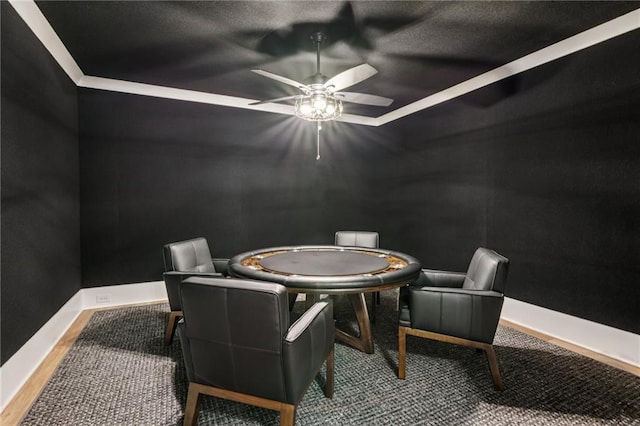 150 Trinity Farm Dr, Canton, GA 30115 - dining room with a ceiling fan and baseboards