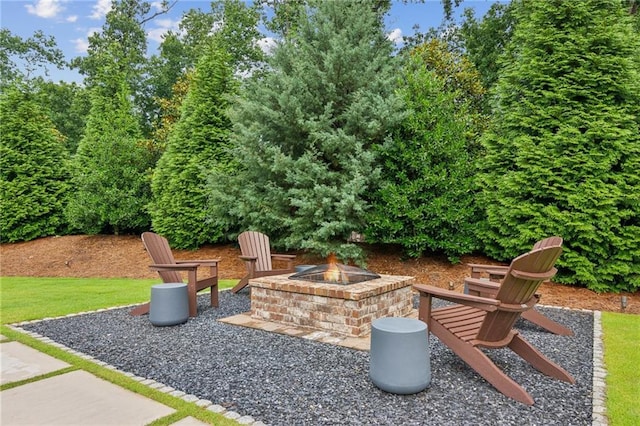150 Trinity Farm Dr, Canton, GA 30115 - view of patio / terrace featuring an outdoor fire pit