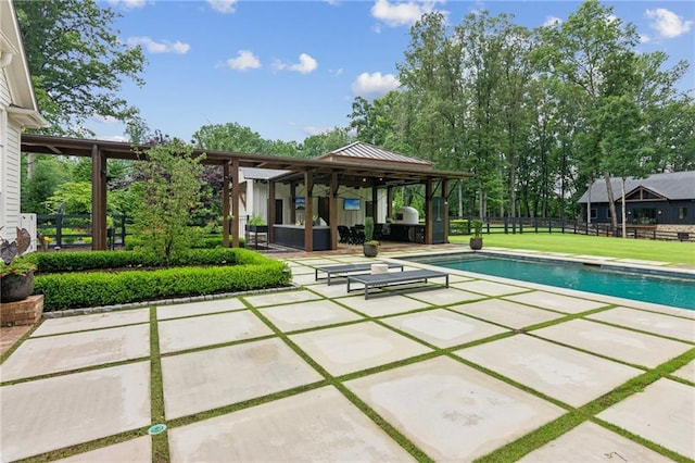 150 Trinity Farm Dr, Canton, GA 30115 - outdoor pool featuring a patio area and a gazebo