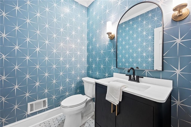 1017 Mill Creek Mnr NE, Brookhaven, GA 30319 - half bathroom with vanity and tile walls