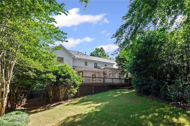 1017 Mill Creek Mnr NE, Brookhaven, GA 30319 - view of green lawn featuring a wooden deck