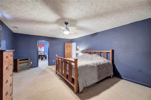 90 Wiley Dr, Douglasville, GA 30134 - bedroom featuring carpet, ceiling fan, baseboards, and a textured ceiling
