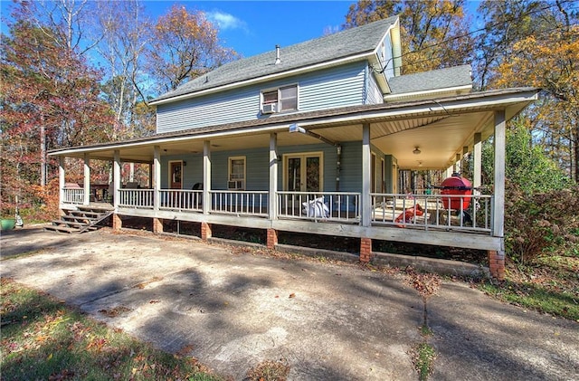 90 Wiley Dr, Douglasville, GA 30134 - farmhouse inspired home featuring covered porch and a shingled roof