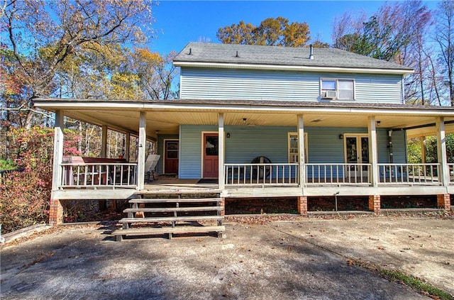 90 Wiley Dr, Douglasville, GA 30134 - country-style home with a porch, cooling unit, and french doors