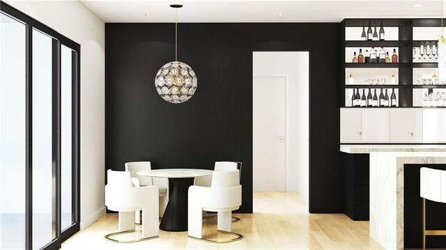 dining area featuring light hardwood / wood-style flooring