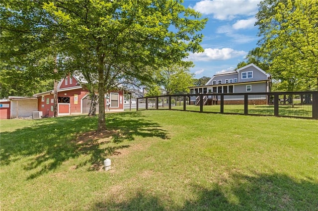 527 Main St, Suwanee, GA 30024 - view of yard with a barn and an outbuilding