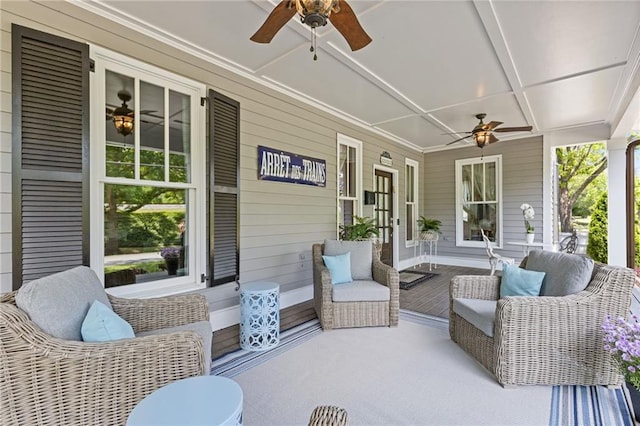 527 Main St, Suwanee, GA 30024 - sunroom with ceiling fan