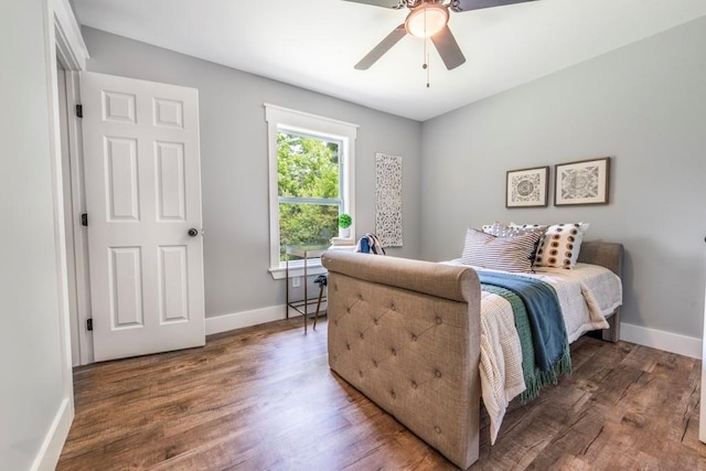 661 Inglewood Dr SE, Smyrna, GA 30080 - bedroom featuring baseboards, wood finished floors, and a ceiling fan