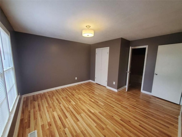 empty room featuring light wood-type flooring