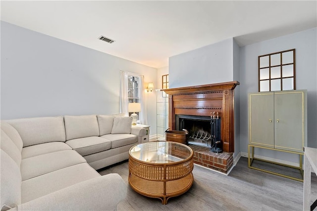 living room featuring hardwood / wood-style flooring