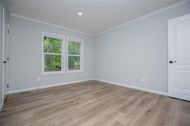 74 Preacher Smith Rd, Silver Creek, GA 30173 - spare room featuring light wood finished floors, baseboards, ornamental molding, and recessed lighting