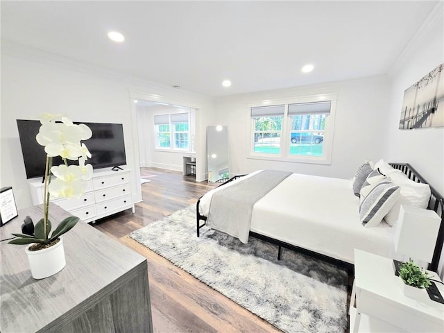 2900 Orchard Rd SW, Conyers, GA 30094 - bedroom featuring wood finished floors, crown molding, and recessed lighting