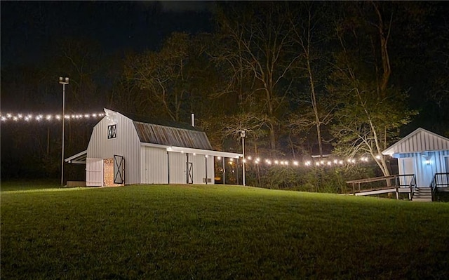 2900 Orchard Rd SW, Conyers, GA 30094 - yard at twilight with a barn, an outbuilding, and a yard