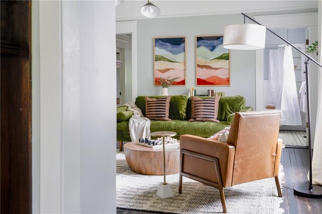 living room featuring hardwood / wood-style flooring