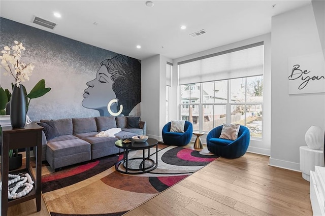 living room featuring wood-type flooring