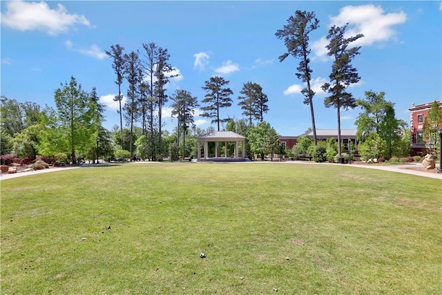 view of home's community featuring a gazebo and a yard