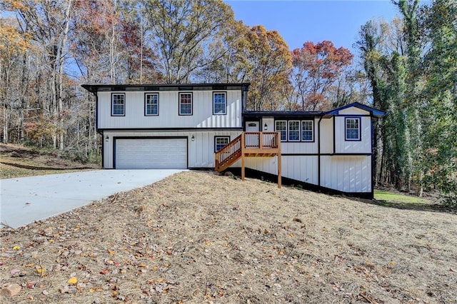 tri-level home featuring a garage