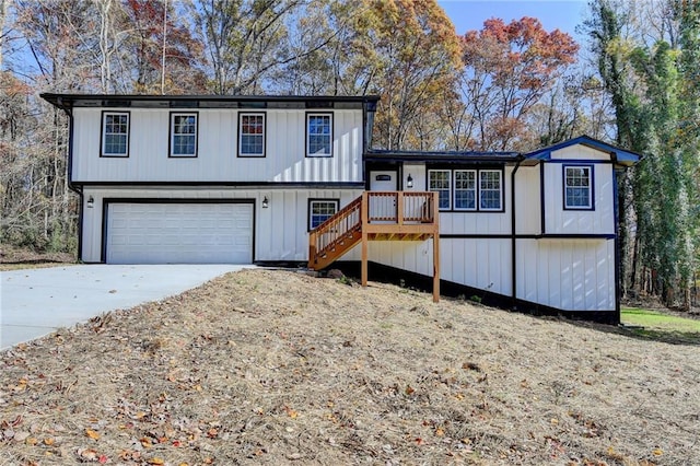 split level home with a garage