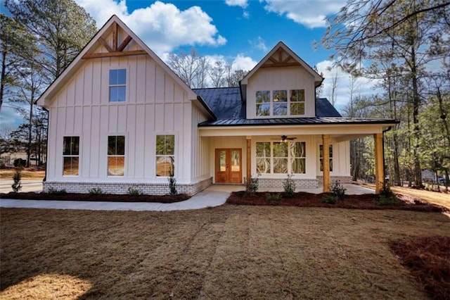 view of front of house featuring french doors