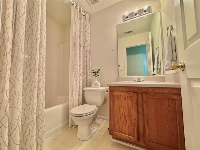 105 Avonwood Cir, Locust Grove, GA 30248 - bathroom with tile patterned flooring, shower / bath combination with curtain, and vanity