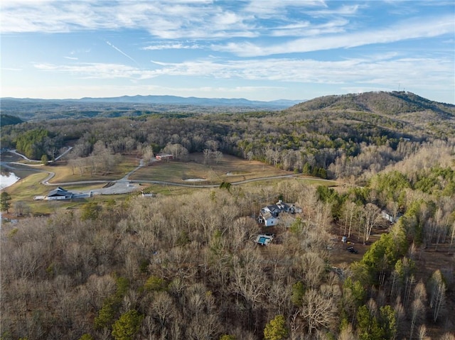 aerial view featuring a mountain view