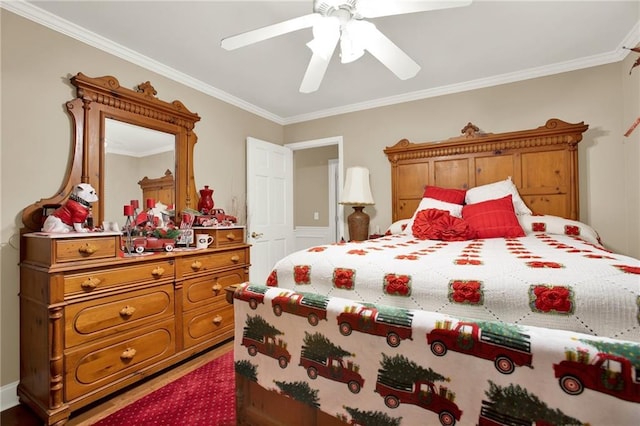103 Mims Dr, Calhoun, GA 30701 - bedroom featuring crown molding and a ceiling fan