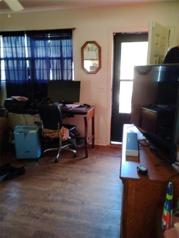 137 Timber Ln, Waycross, GA 31503 - home office with wood finished floors