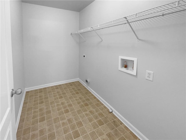 laundry room with electric dryer hookup and washer hookup