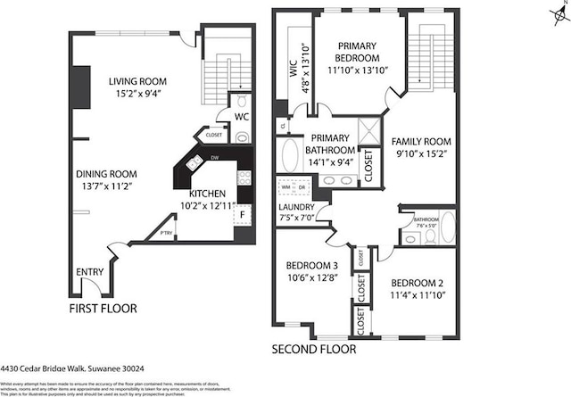 4430 Cedar Bridge Walk, Suwanee, GA 30024 - floor plan